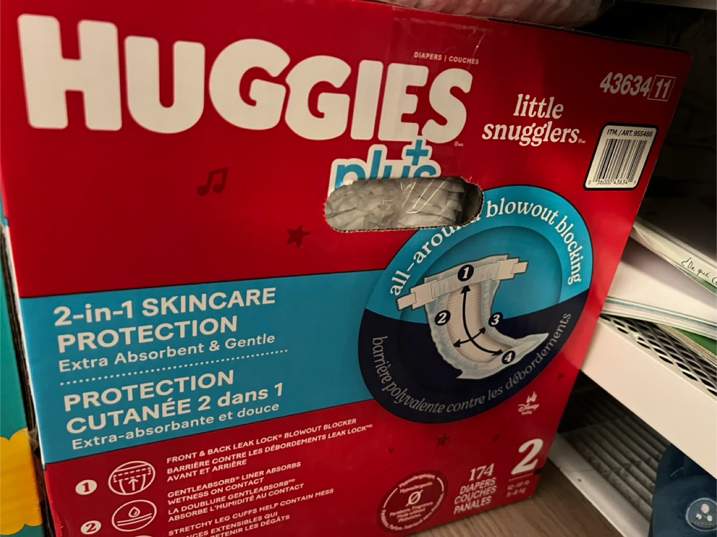 Huggies Little Snugglers Plus Diapers - Size 2, 174 Count