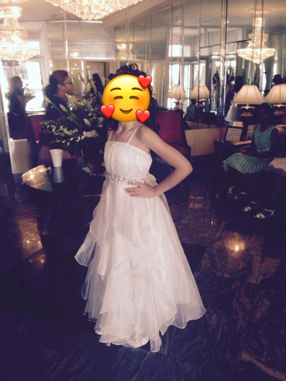 White Beaded Flower Girl Dress & Free heels - photo 3