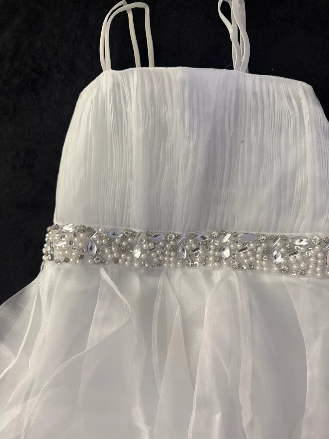 White Beaded Flower Girl Dress & Free heels - photo 4