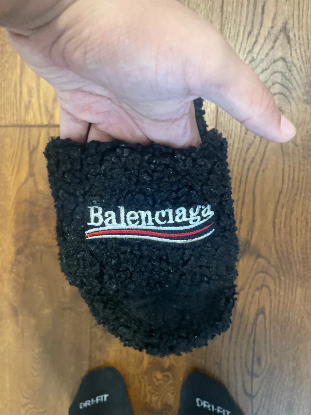 Balenciaga Black Fuzzy Slides - photo 2