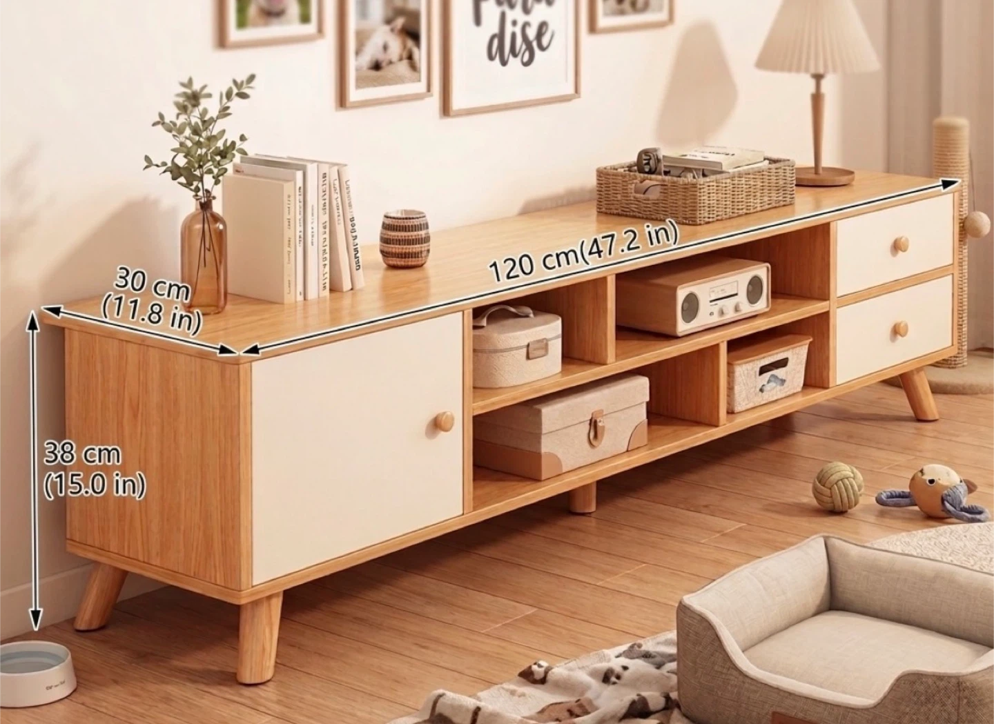 TV Stand Media Console with Storage - photo 2