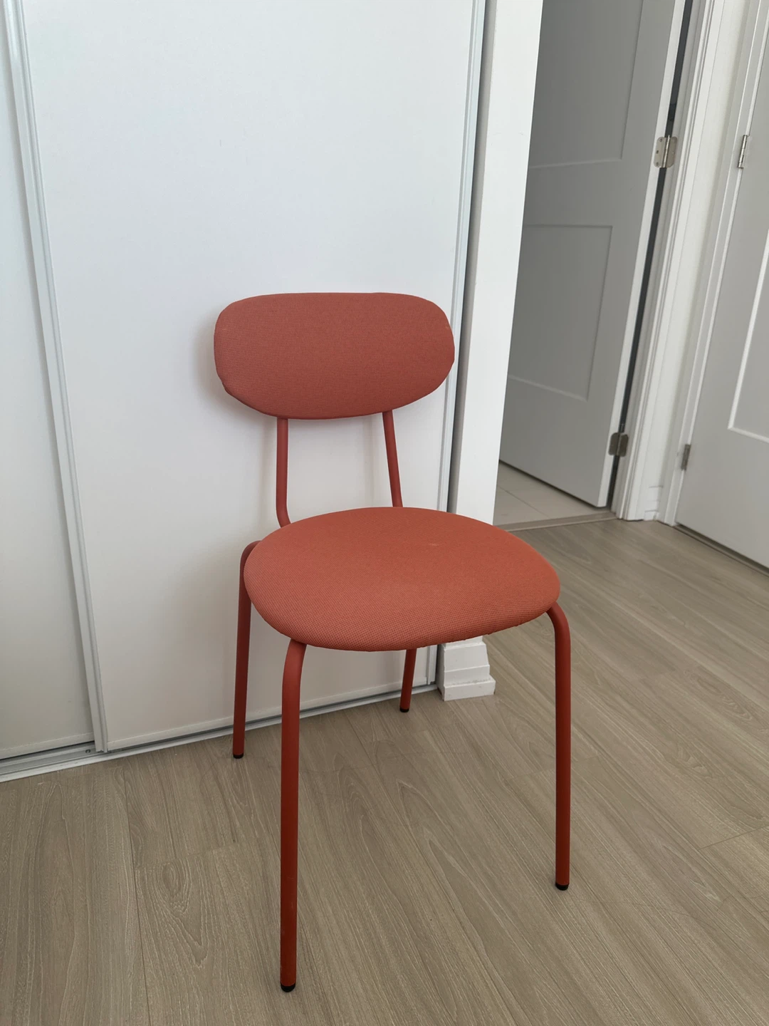 Orange Fabric Chair with Metal Frame