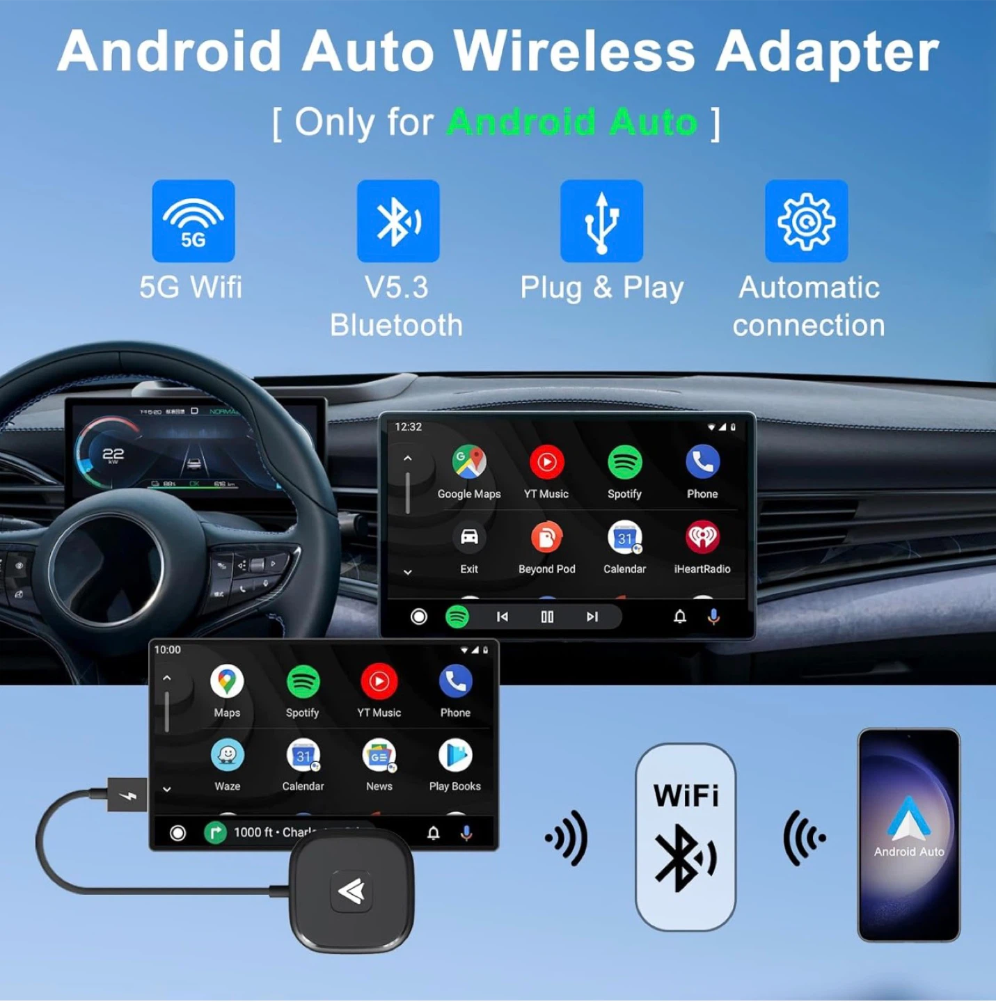 Wireless Android play for Auto Adapter Dongle - Plug & Play - photo 3
