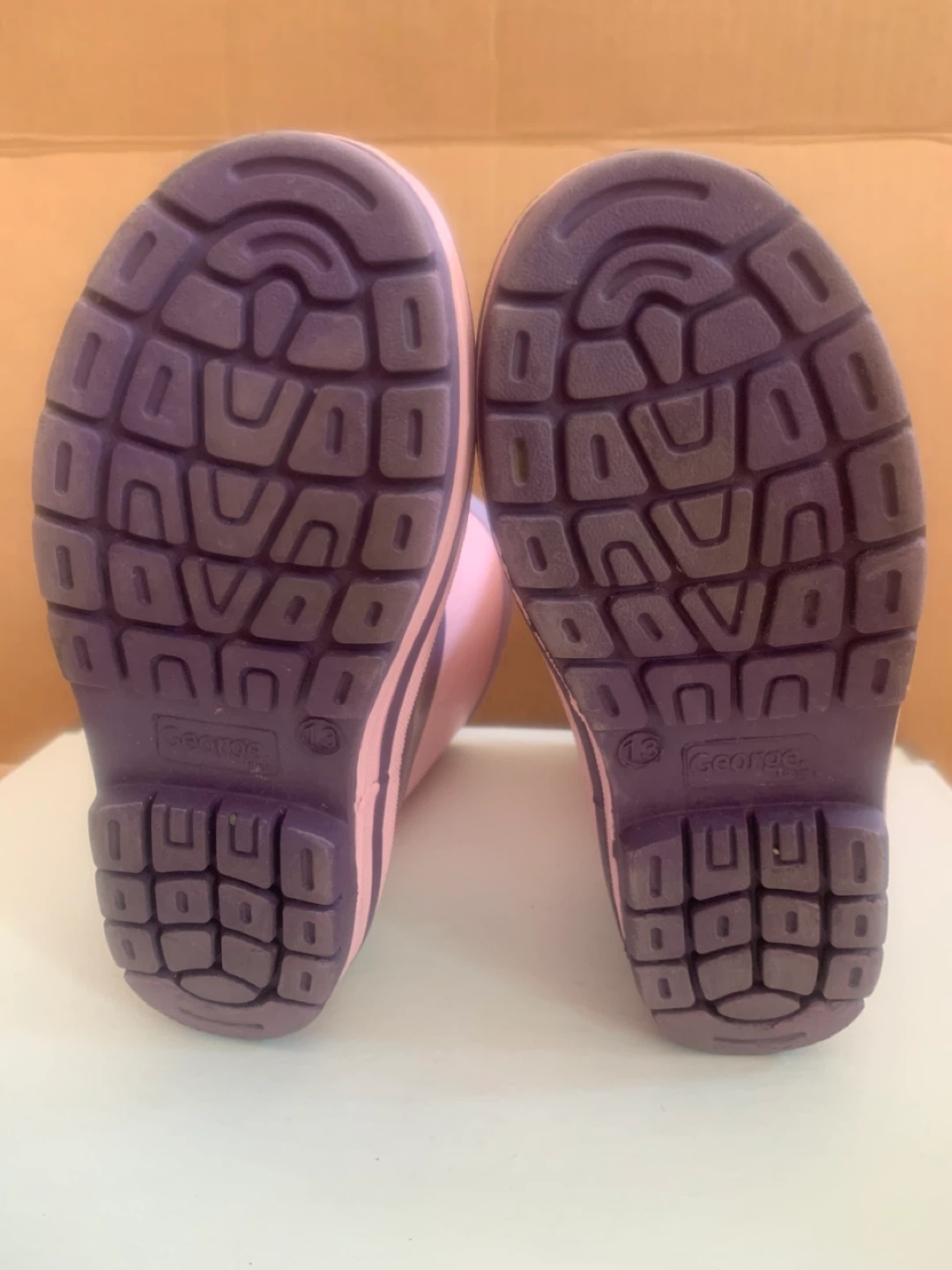 George Pink and Purple Rain Boots Size 13 - photo 4