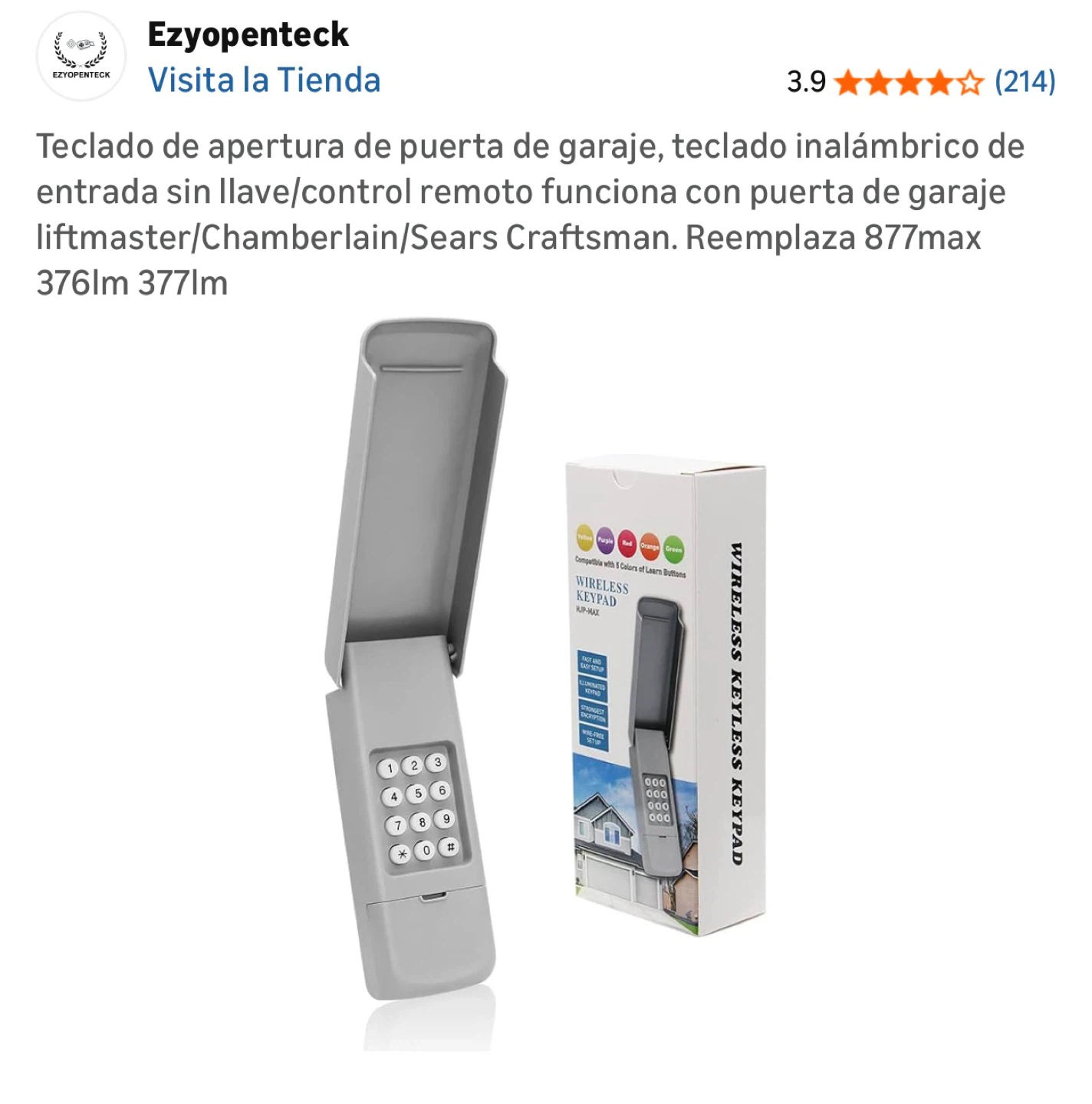 Garage Door Keypad