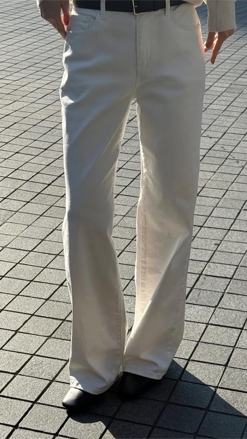 Cream Straight Jeans