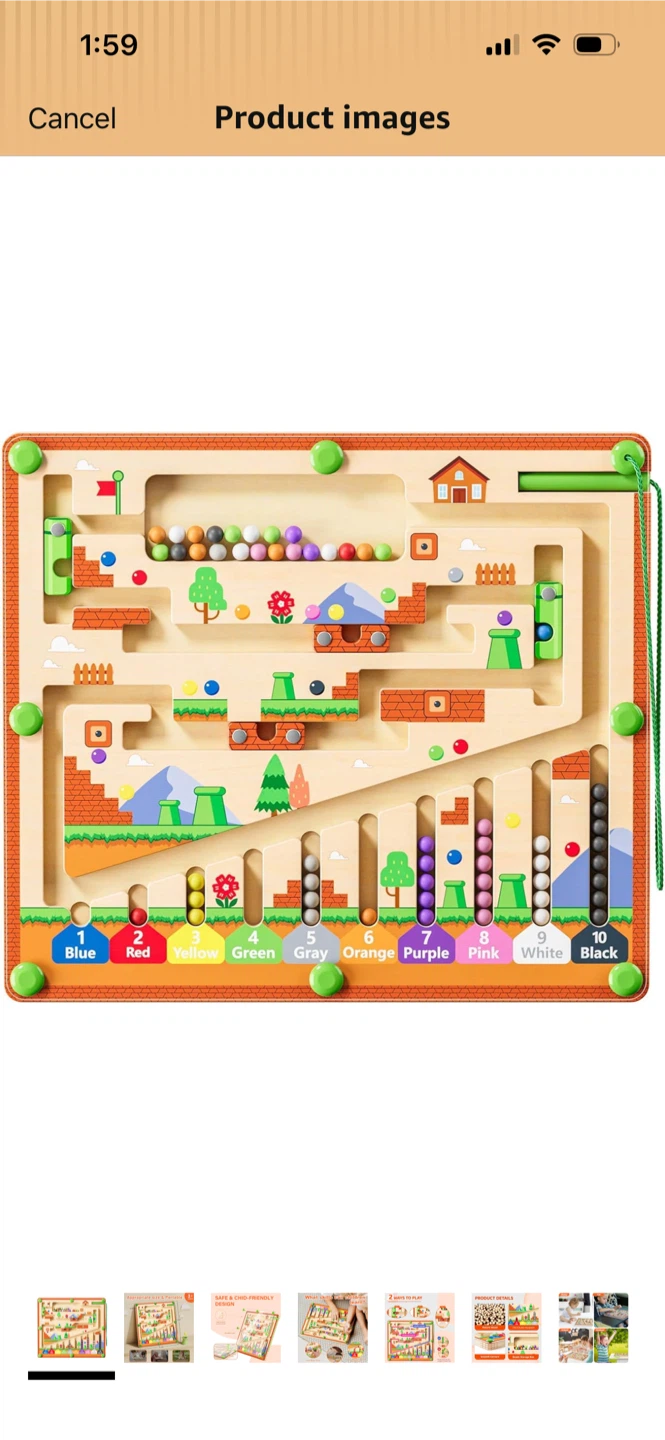 New/Wooden Bead Maze Activity Board! - photo 2