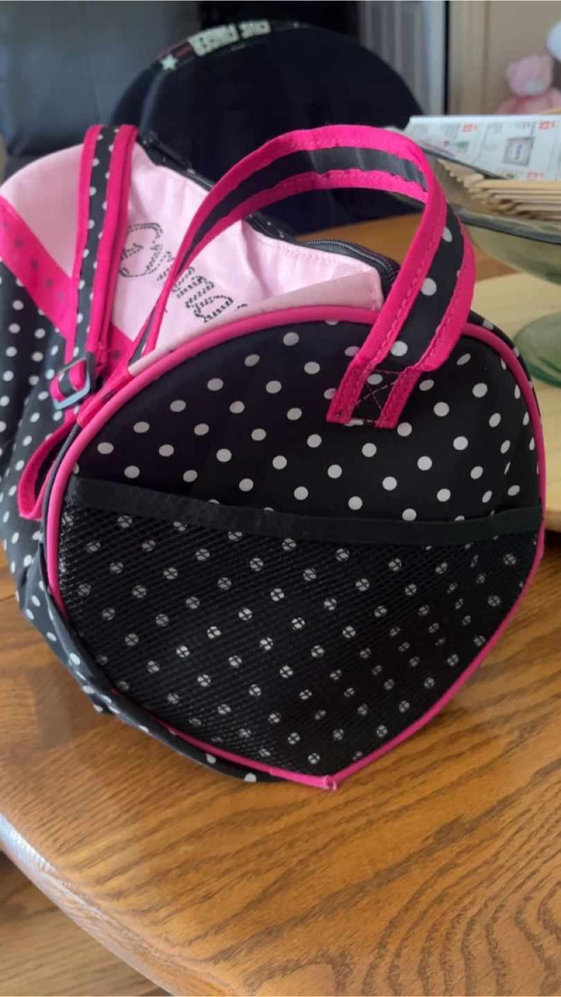 Girls' Gymnast Duffel Bag Pink Black White Polka Dot - photo 2