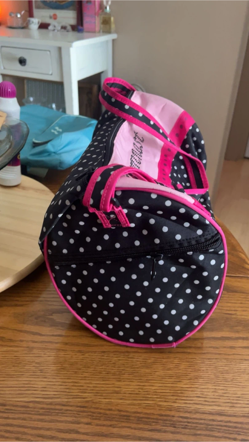 Girls' Gymnast Duffel Bag Pink Black White Polka Dot - photo 3