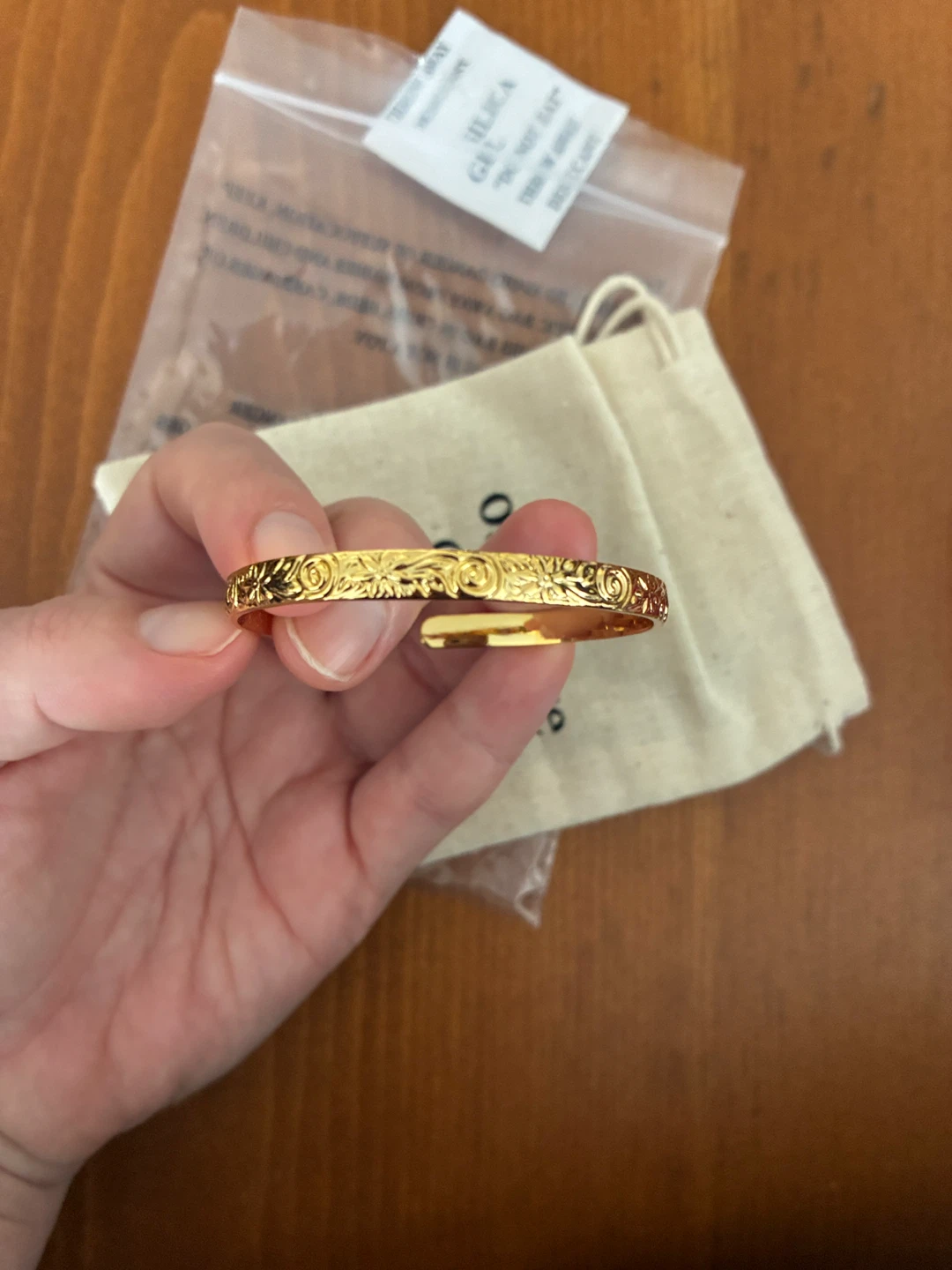 Our Spare Change Floral Cuff Bracelet - 18K Gold Plated - photo 5