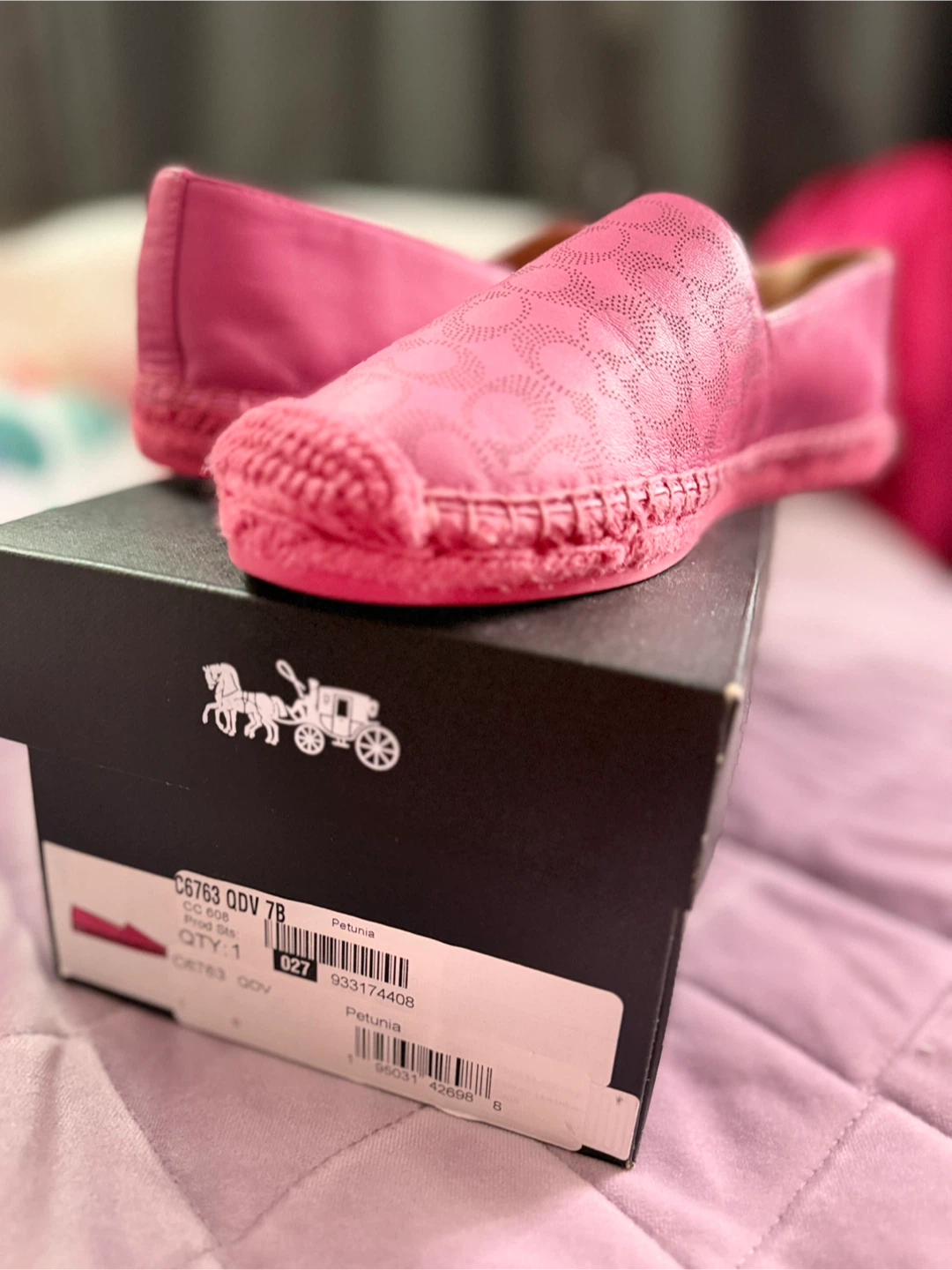 Coach Petunia Espadrille Flats Pink Size 7B