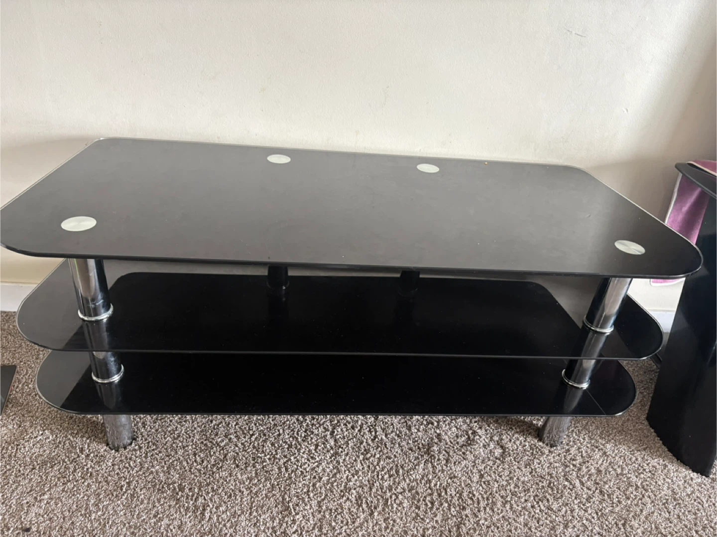 Black Glass 3-Tier table