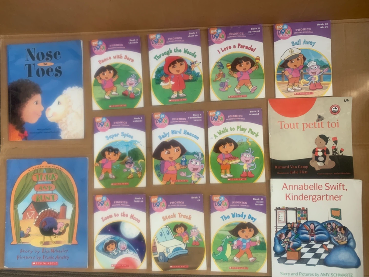 Scholastic Children's Book Lot with Dora Phonics Set- 14 books