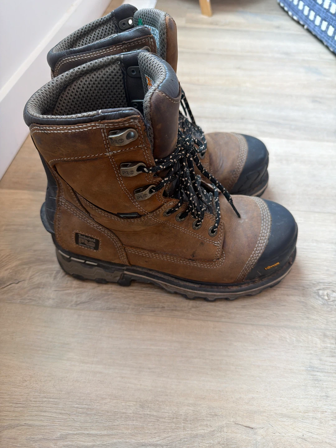 Timberland PRO Men's Work Boots Size 9W Brown Steel Toe