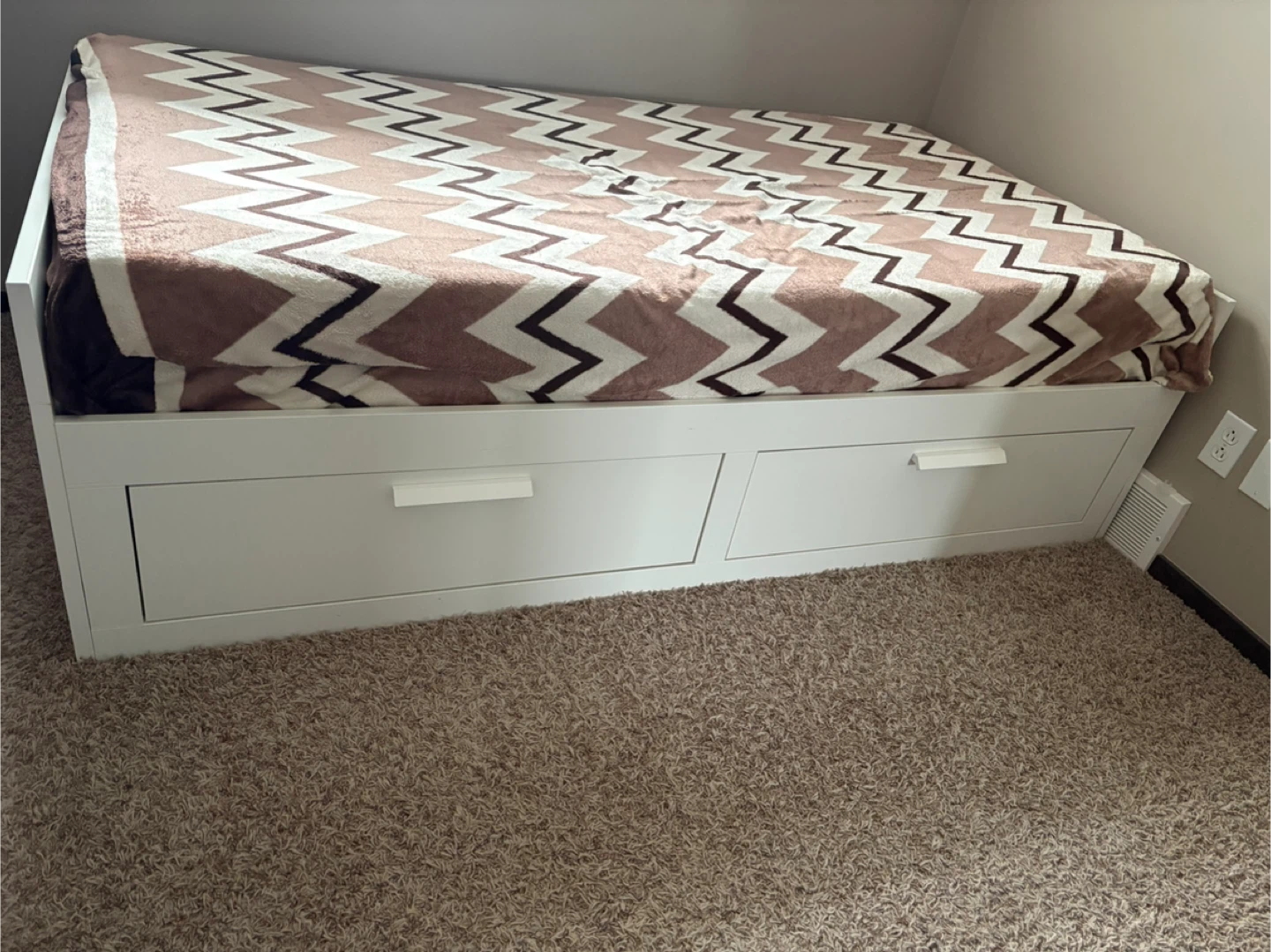 IKEA BRIMNES Daybed Frame with 2 Drawers with two mattresses
