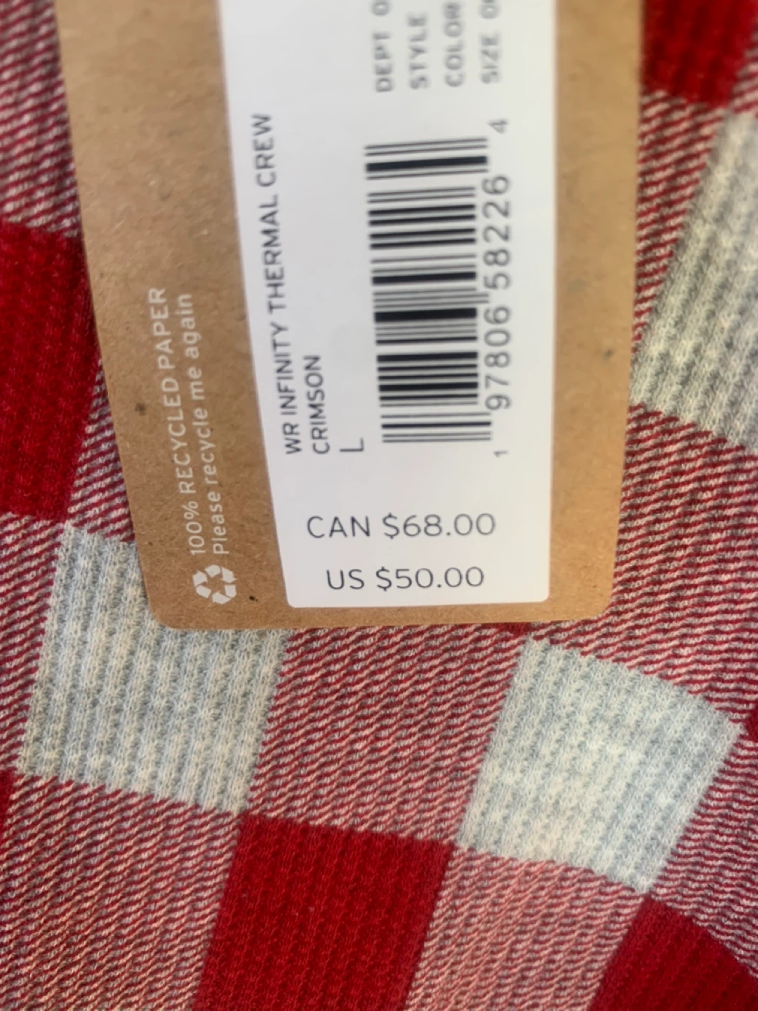 Eddie Bauer ladies Thermal Crew - Crimson - Size L - photo 2