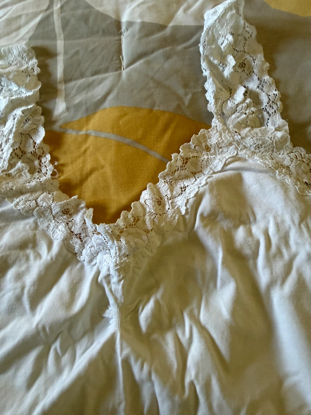 Kismet White Lace Trim Tank Top L 🥕 - photo 5