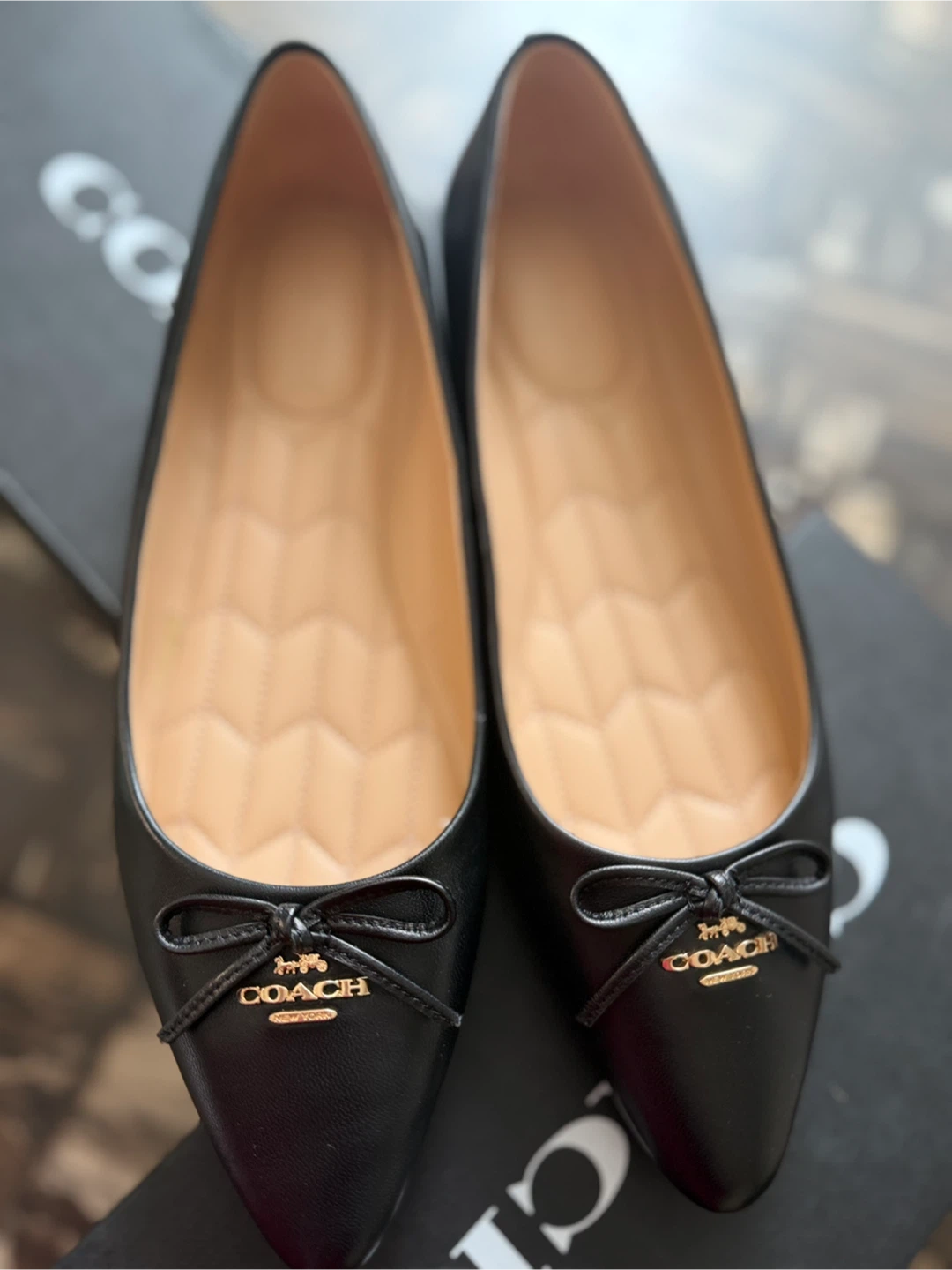 Coach Annabel Leather Ballerina Flats - Black Size 7.5 B - photo 3