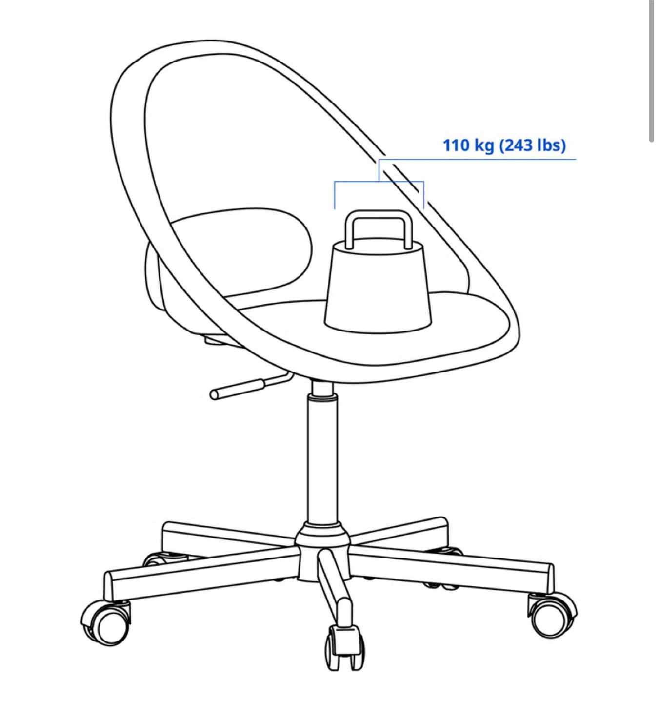 IKEA White Swivel Office Chair - photo 4