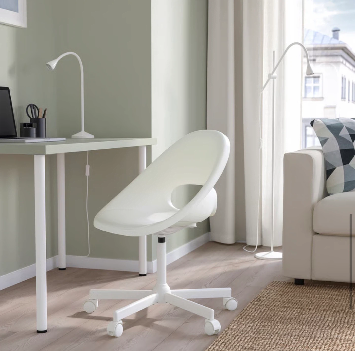 IKEA White Swivel Office Chair - photo 5