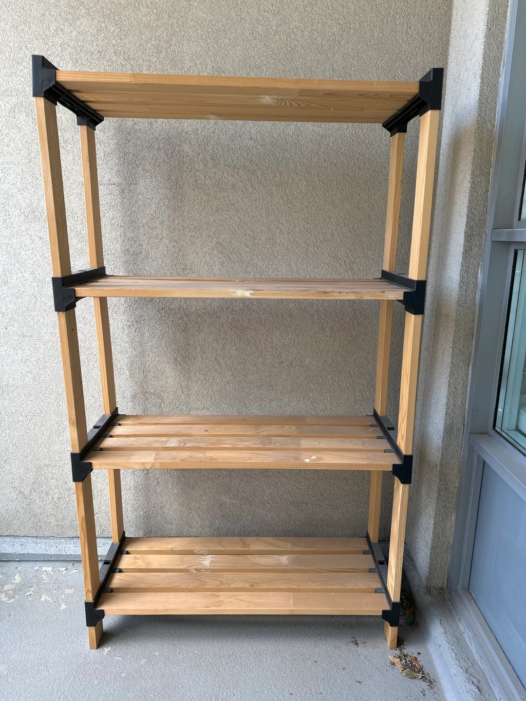 Wooden 4-Tier Shelf Unit