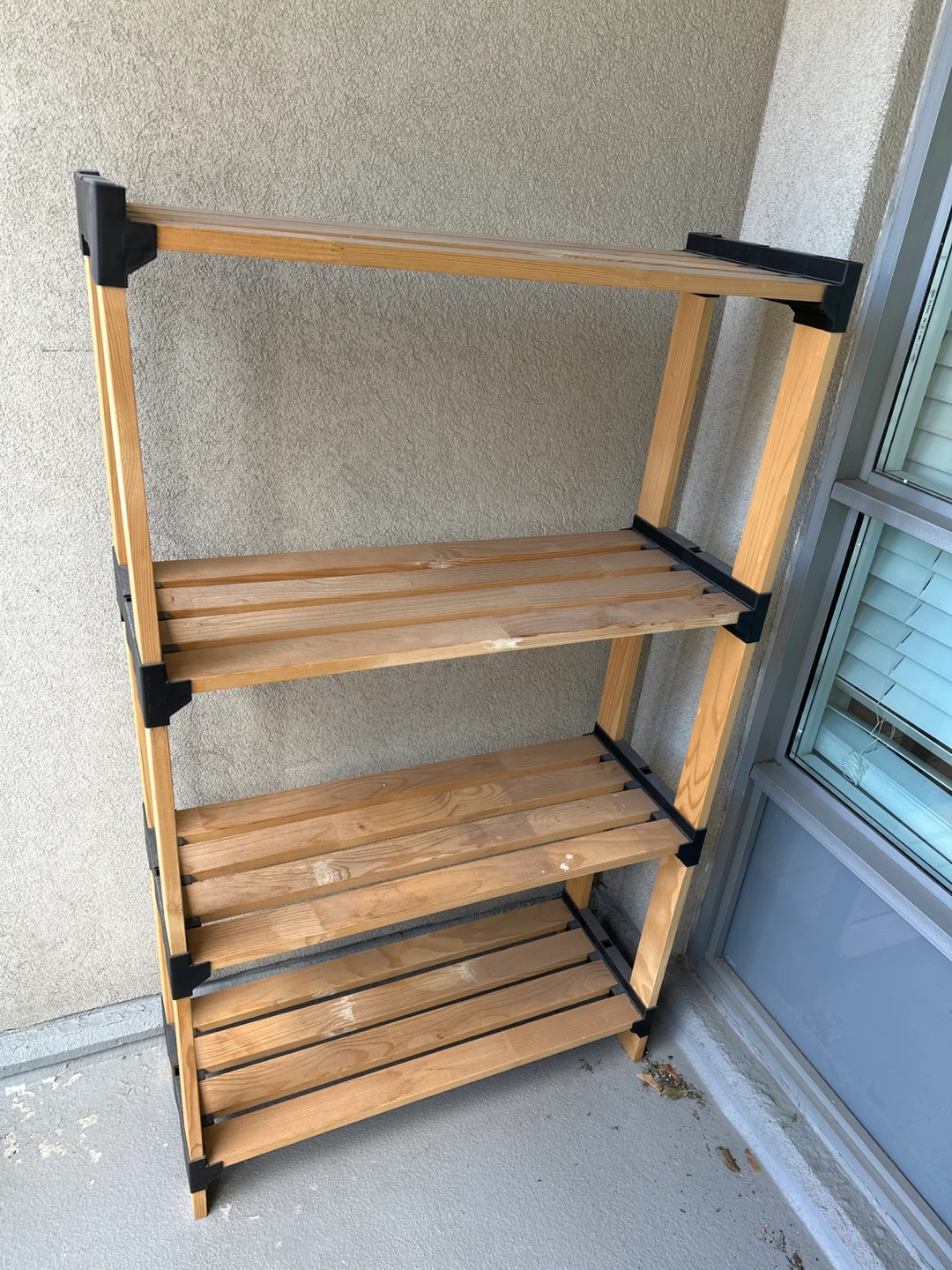 Wooden 4-Tier Shelf Unit - photo 2