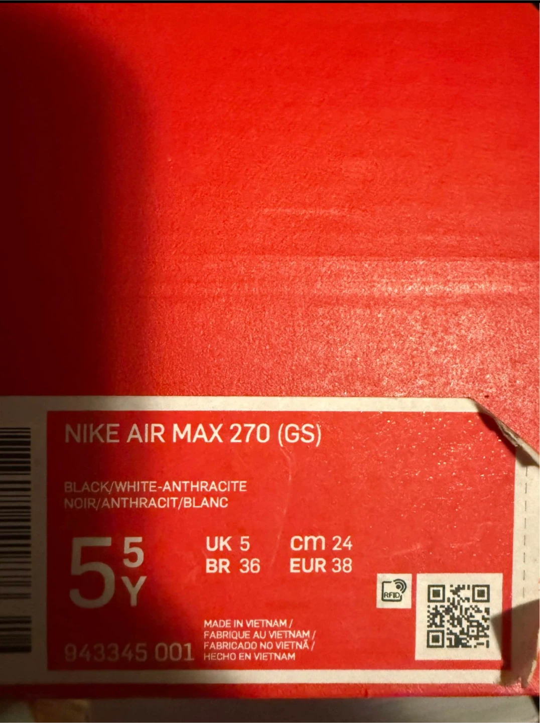 Nike Air Max 270 (GS) Shoes - Black/White - photo 2