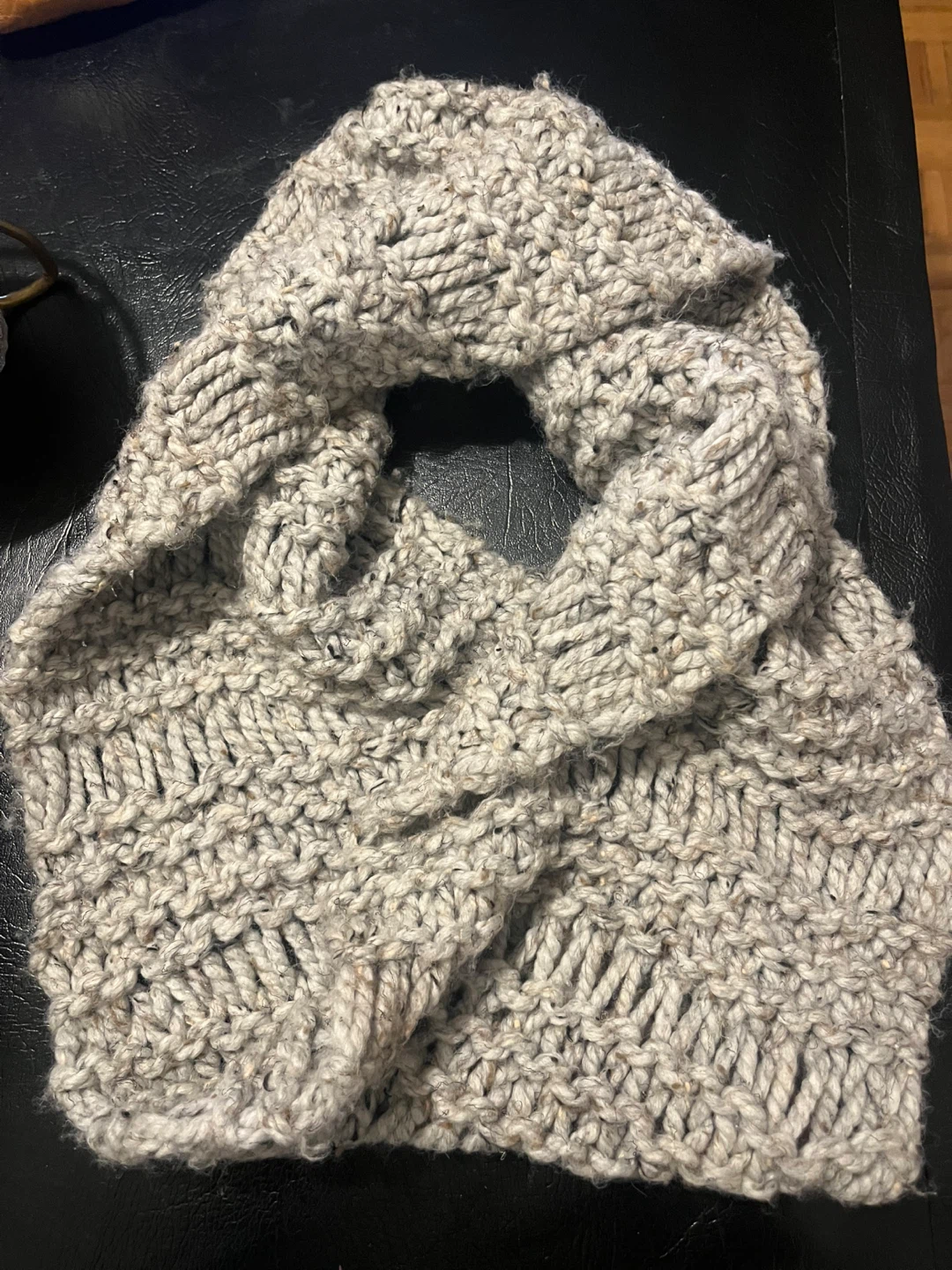 Hand-Knit Infinity Scarf cozy soft warm - photo 2