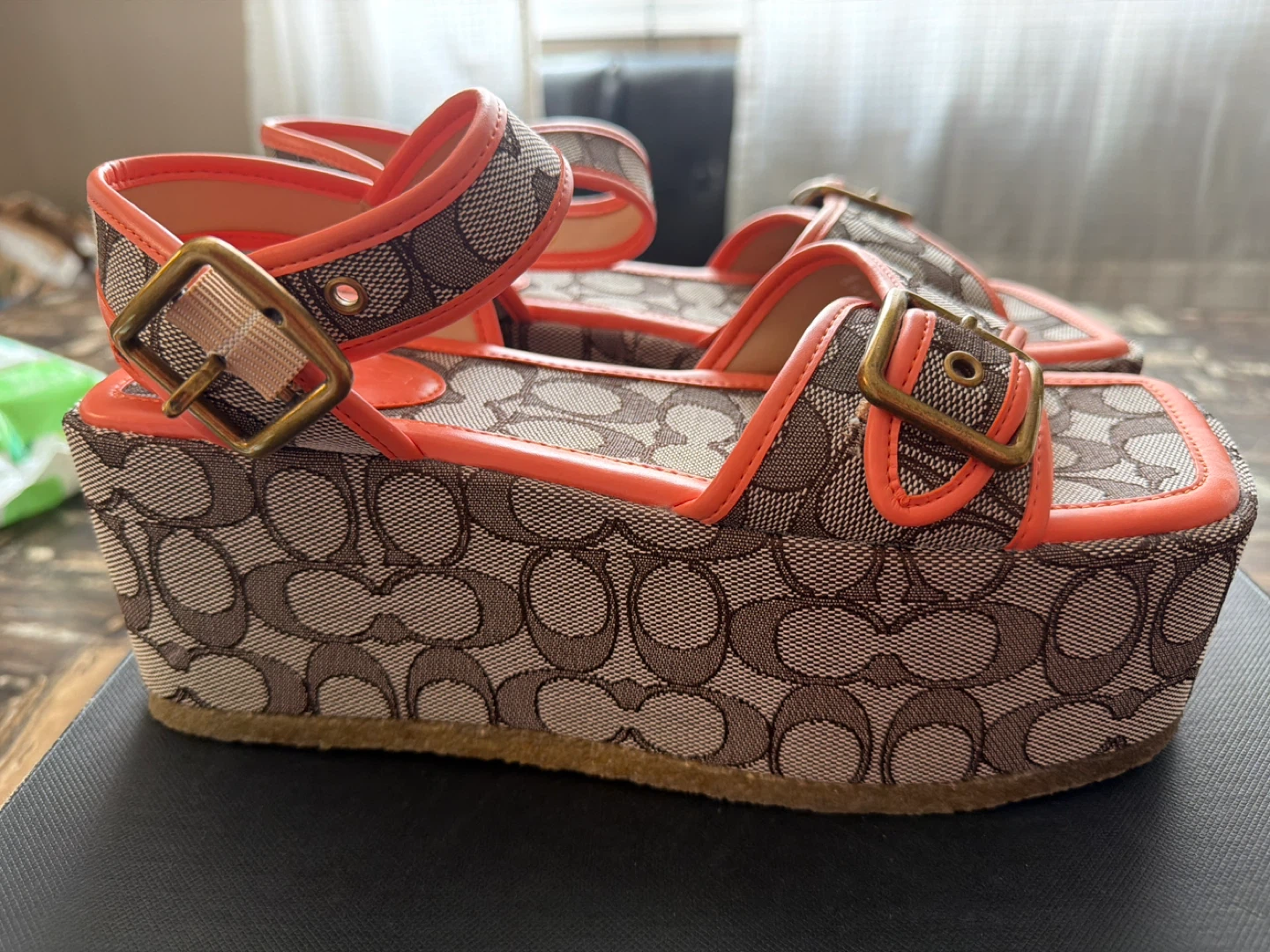 Coach Naomi Jacquard Platform Sandals - US 7.5B - photo 4