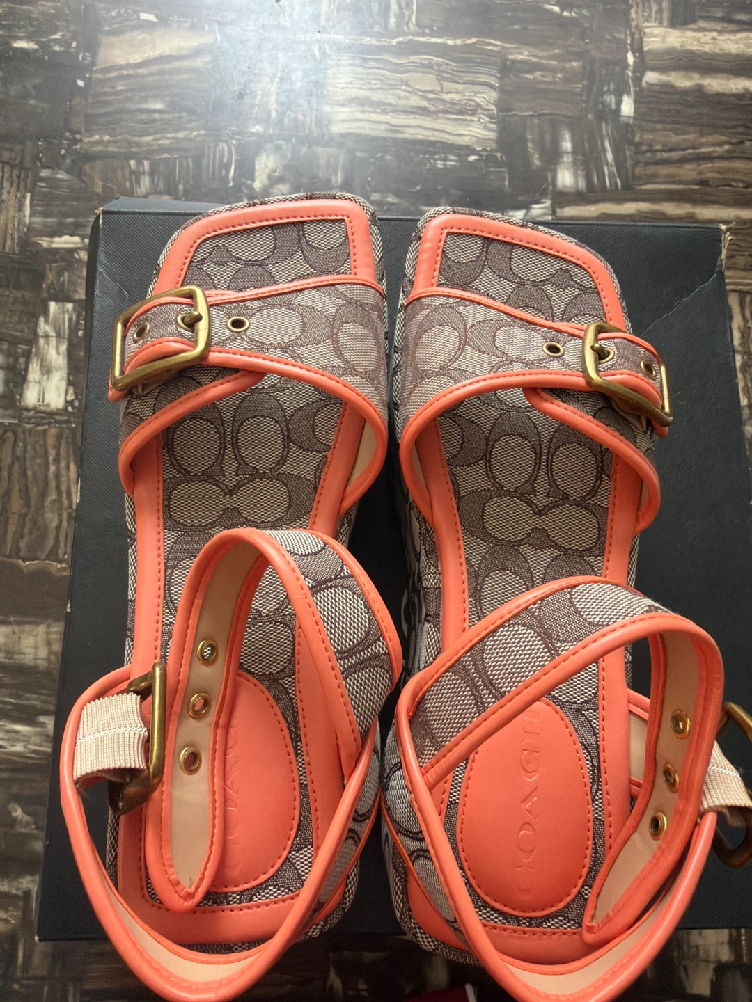 Coach Naomi Jacquard Platform Sandals - US 7.5B - photo 2