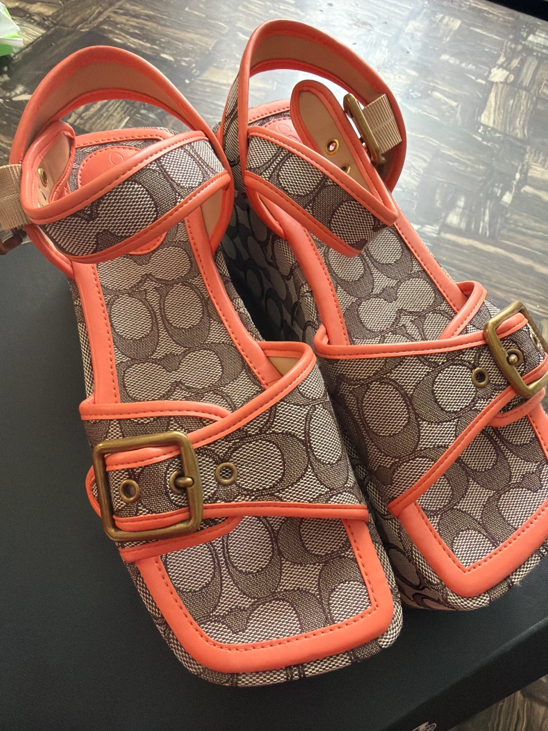 Coach Naomi Jacquard Platform Sandals - US 7.5B - photo 3