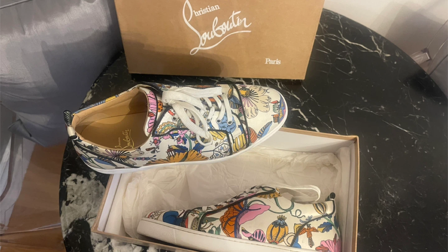Christian Louboutin  Orlato Flat Crepe Satin Sneakers