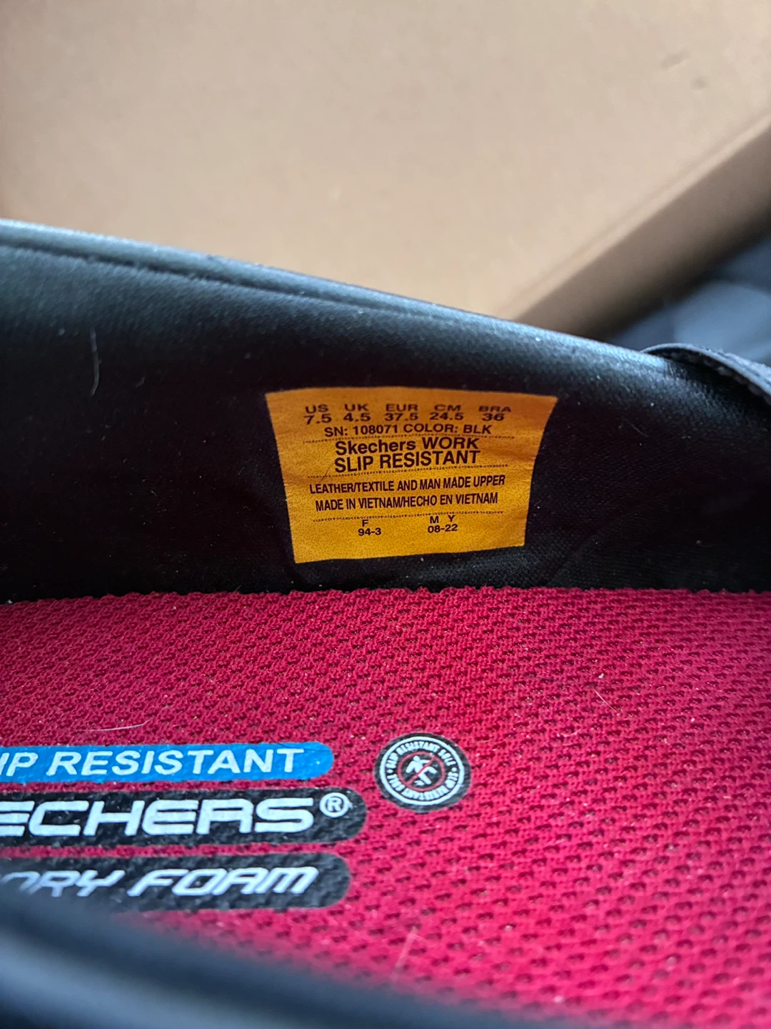 Skechers Work Slip Resistant Memory Foam Shoes Black - photo 3