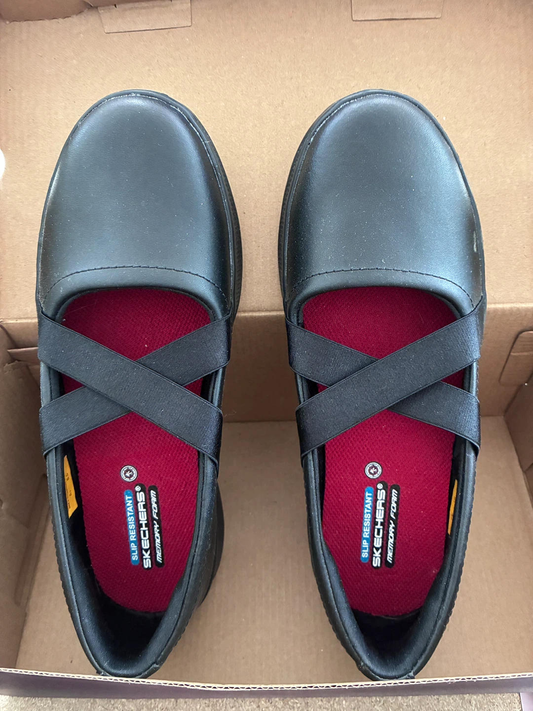 Skechers Work Slip Resistant Memory Foam Shoes Black