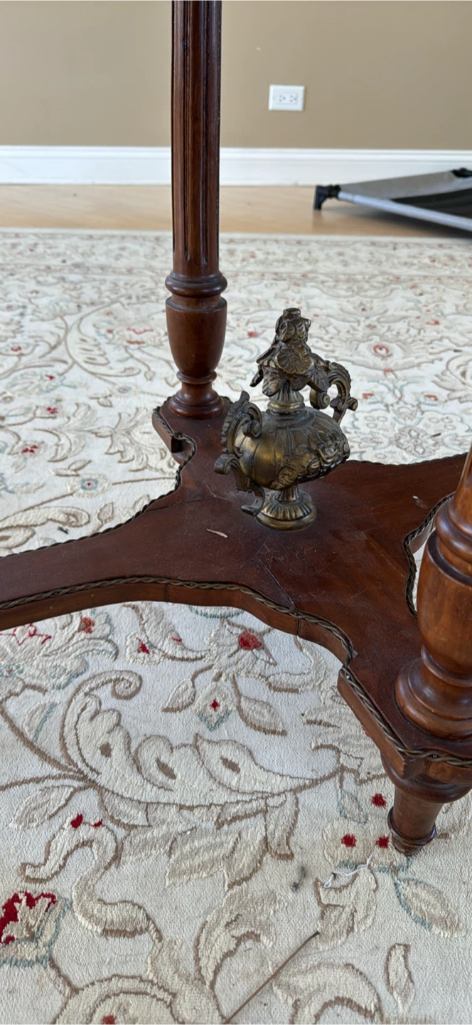 Vintage Marble Top Accent Table - photo 5