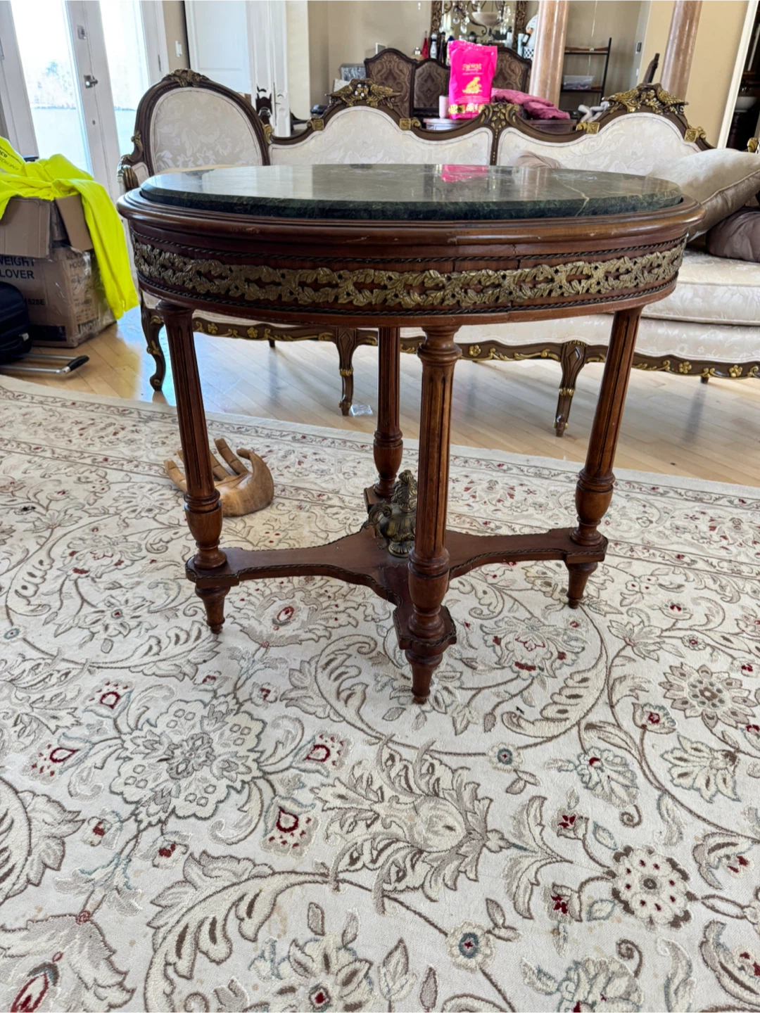 Vintage Marble Top Accent Table - photo 2