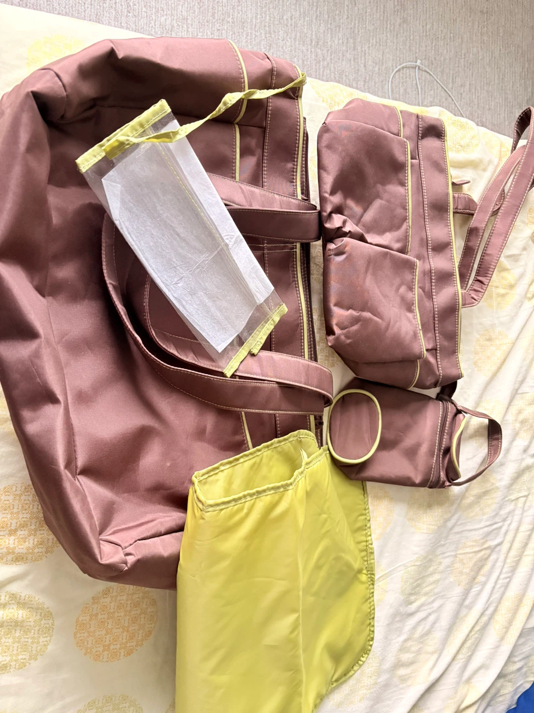 Brown Diaper Bag Set with Changing Pad