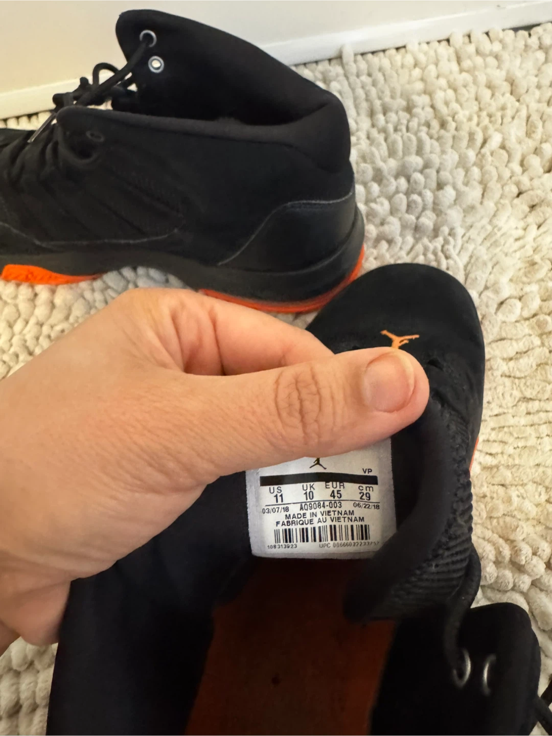 Jordan Men's Black & Orange Basketball Shoes - photo 5