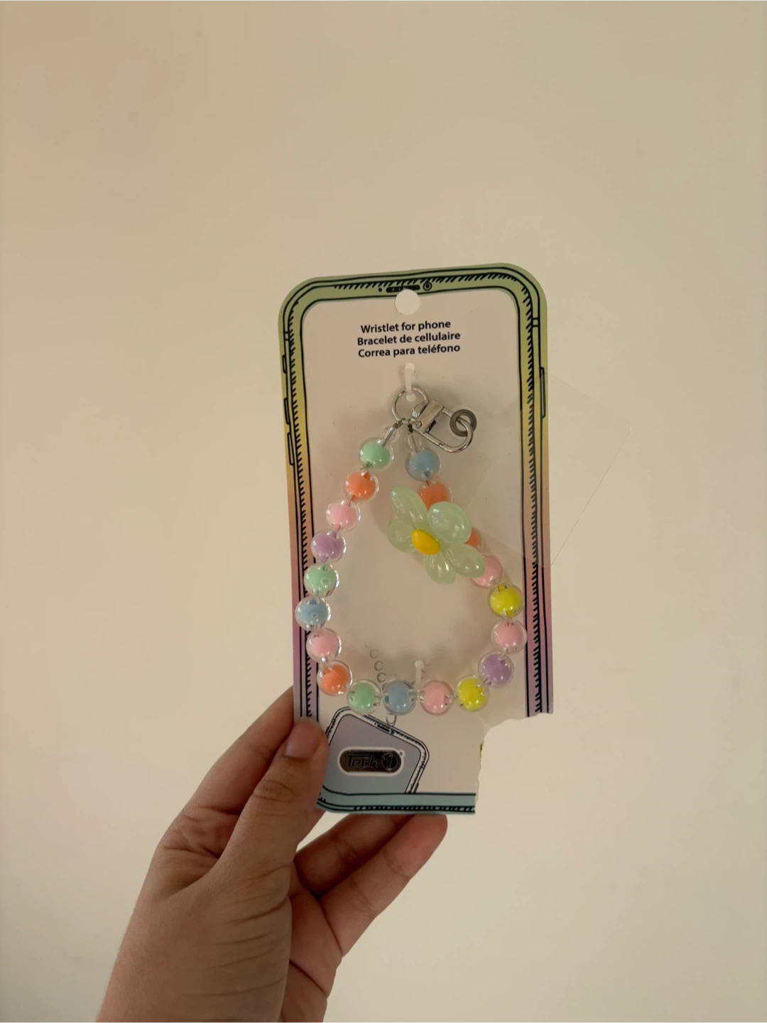 Beaded Phone Wristlet with Flower Charm