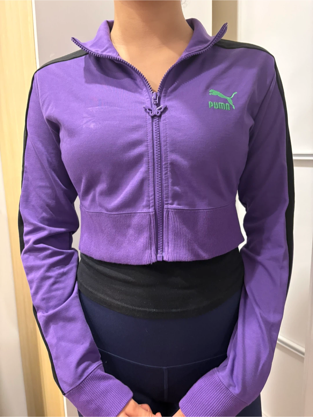 Purple Puma Cropped Track Jacket Beautiful Butterfly Zipper - photo 3