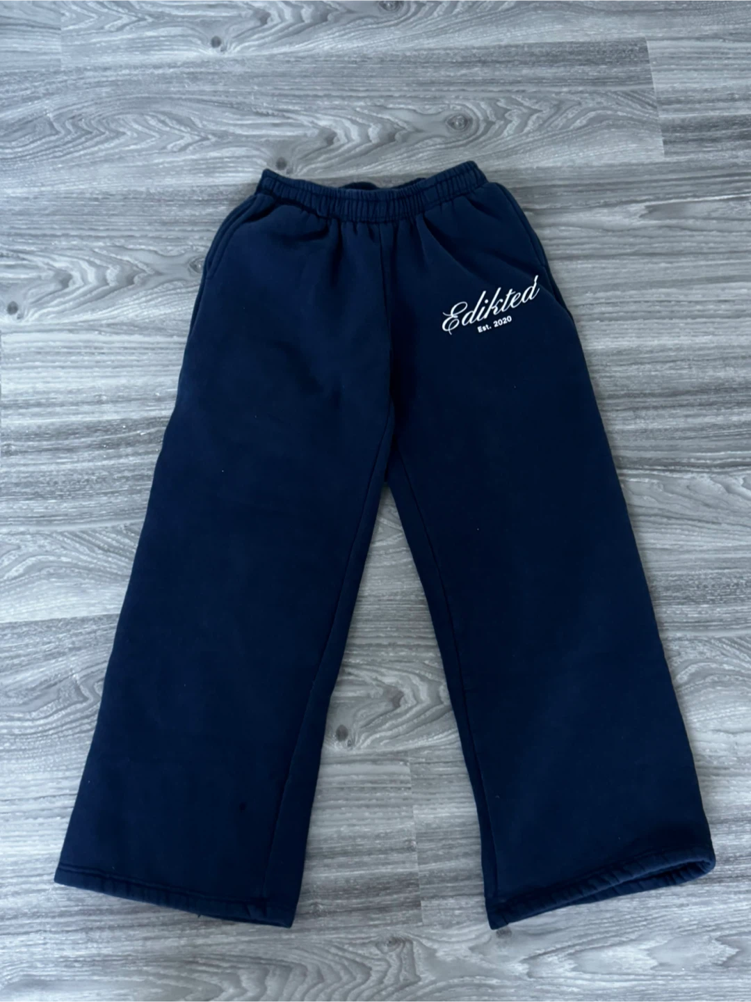 Edikted Navy Sweatpants - Size Extra Small