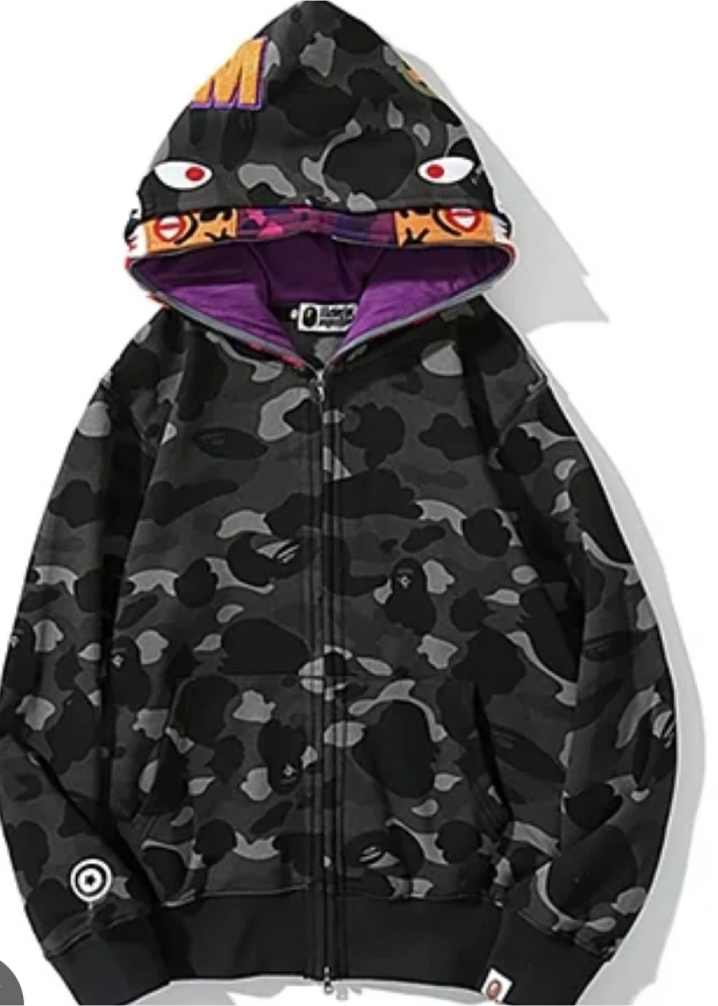 BAPE Full Zip Hoodie Camo Grey