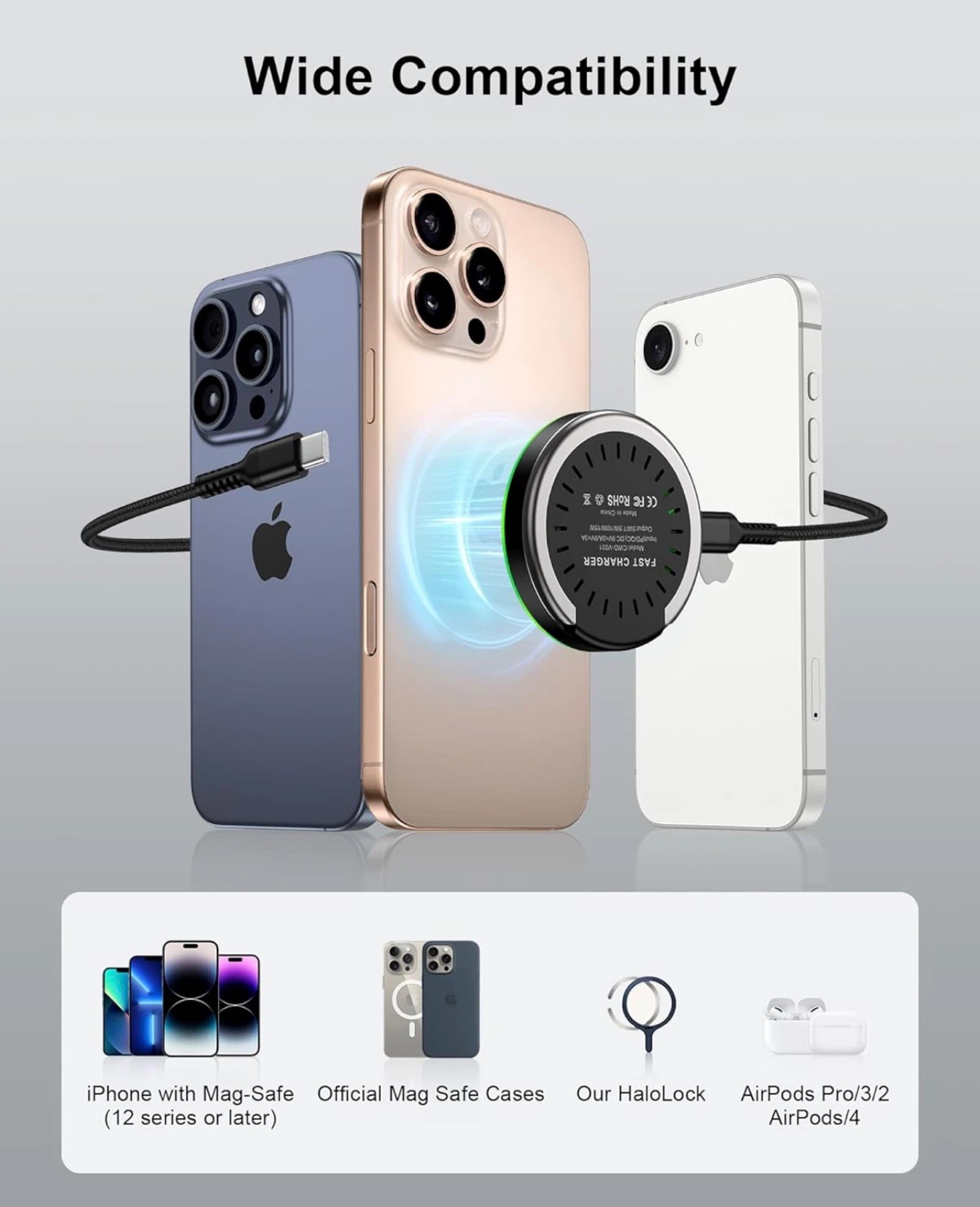 Magnetic Wireless Charger Pad with Kickstand 15W - photo 5
