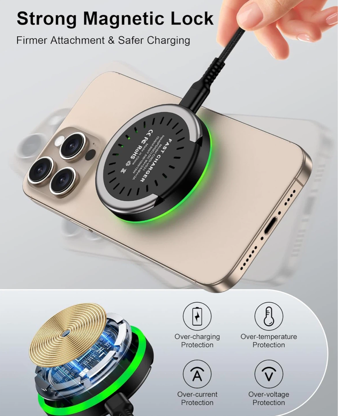 Magnetic Wireless Charger Pad with Kickstand 15W - photo 3