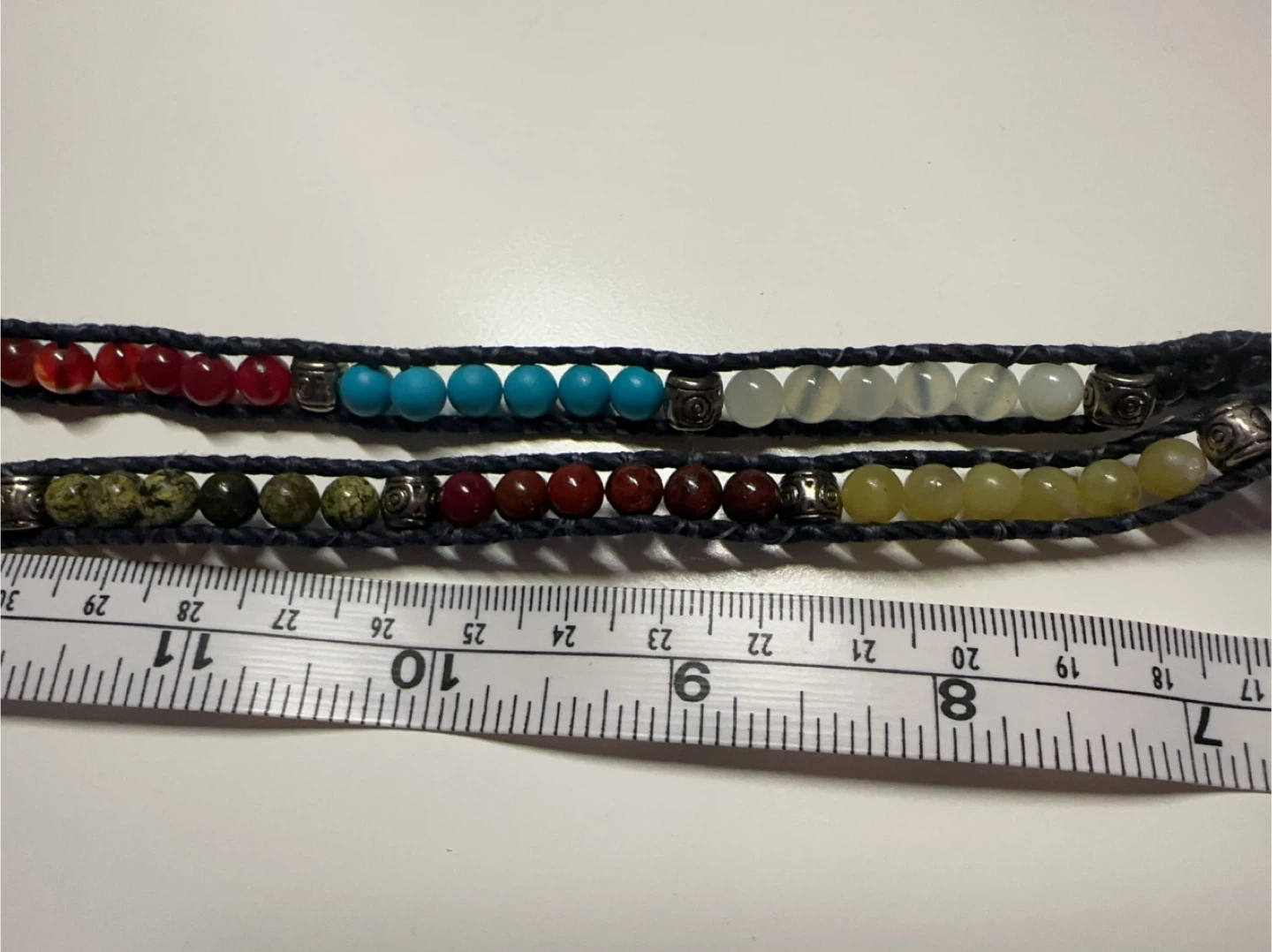 Native handcrafted semi-precious stone beads wrap necklace - photo 3