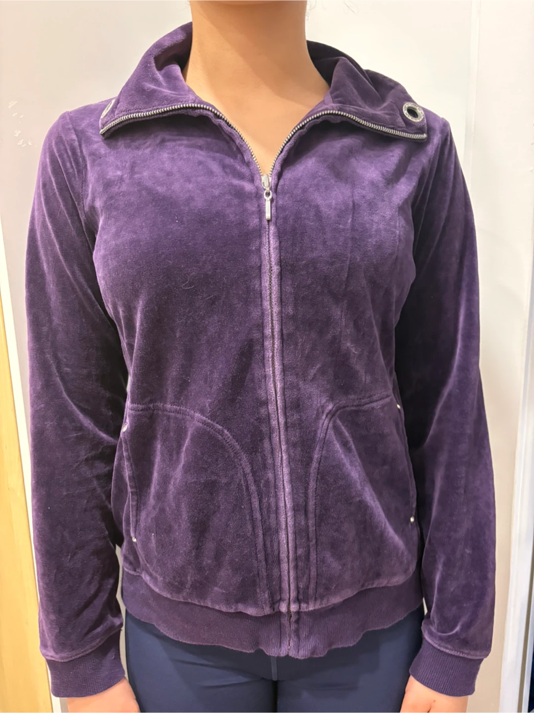 Aesthetic Y2K Purple Velour Tracksuit Soft Chic Jacket