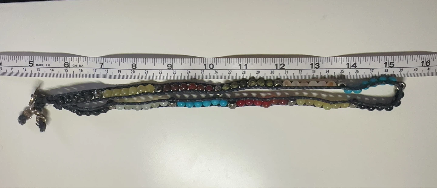 Native handcrafted semi-precious stone beads wrap necklace
