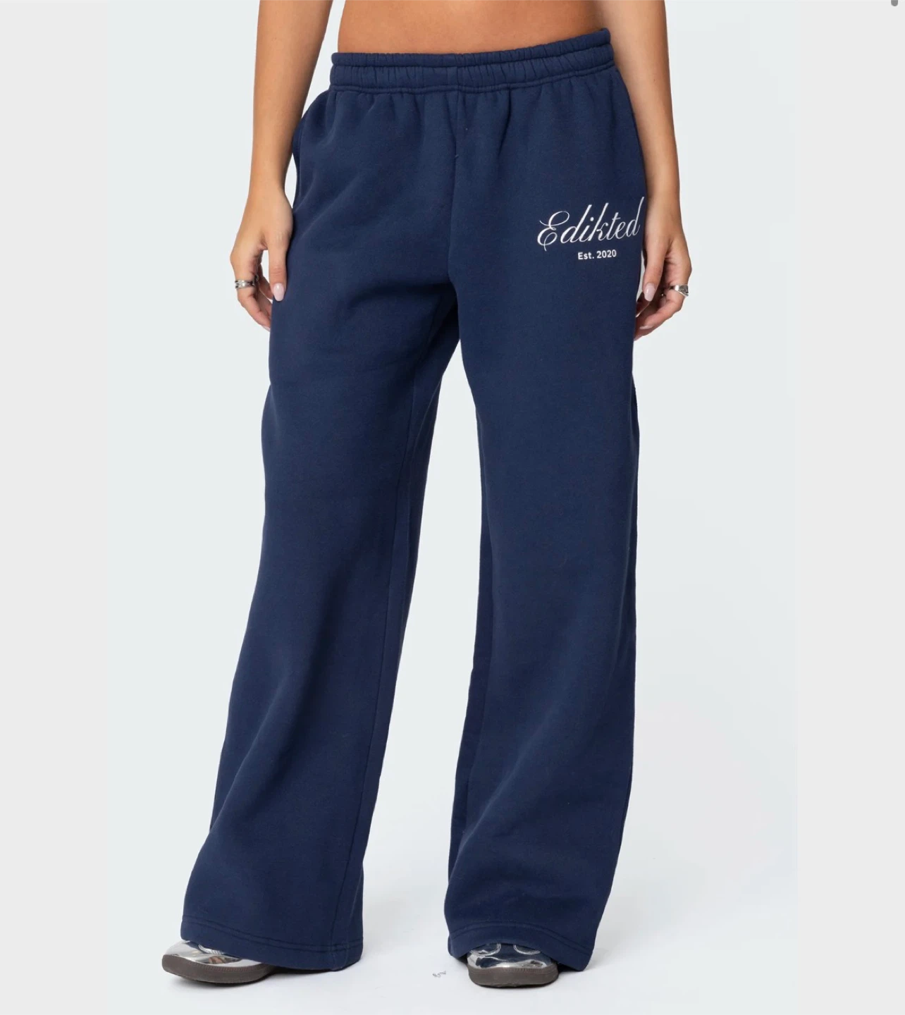 Edikted Navy Sweatpants - Size Extra Small - photo 3