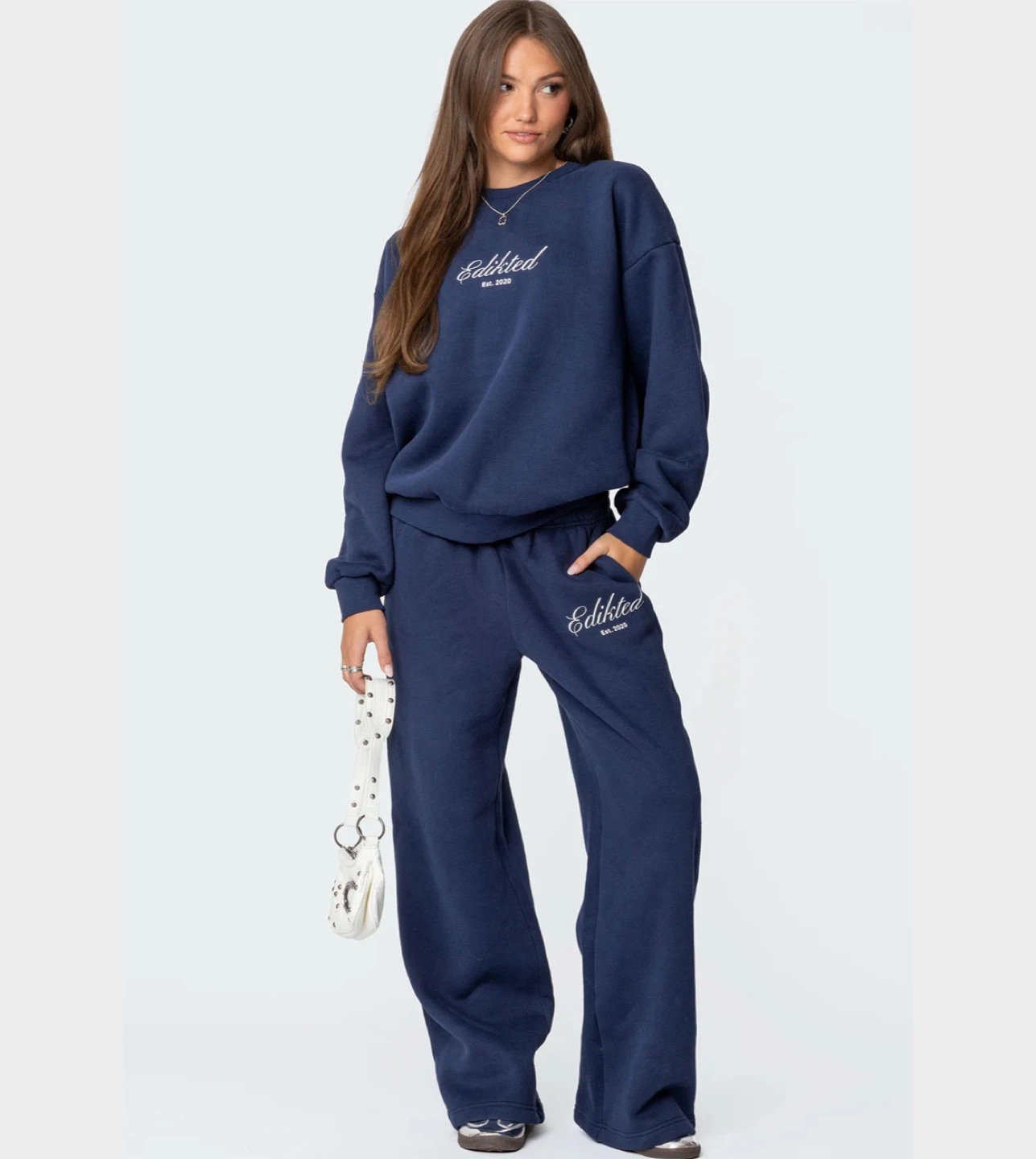 Edikted Navy Sweatpants - Size Extra Small - photo 2