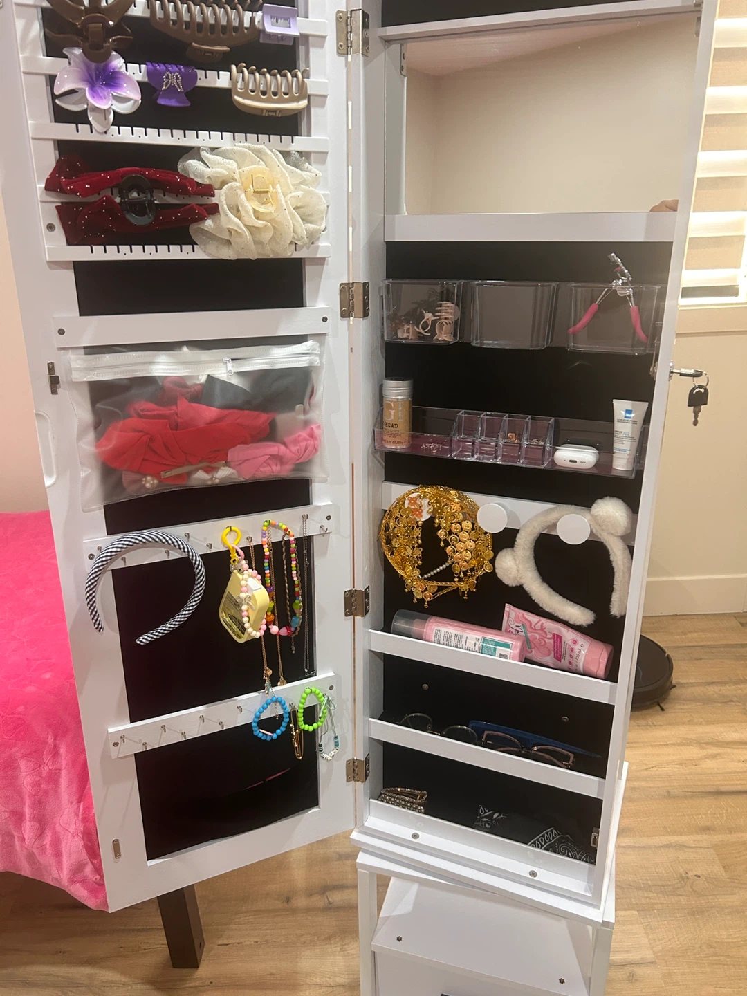 White Jewellery Cabinet with Mirror - photo 2